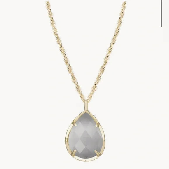Kendra Scott Kiri Necklace in Gold Slate Cats Eye - Picture 1 of 6
